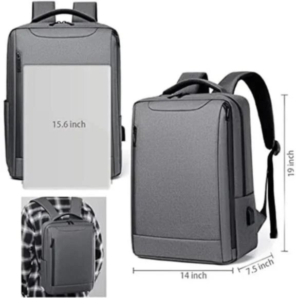 NEW LAPTOP Backpack, Business Backpack 15.6 inch Light Grey - Picture 2 of 7